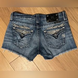 Size 27 Miss Me denim shorts with wings